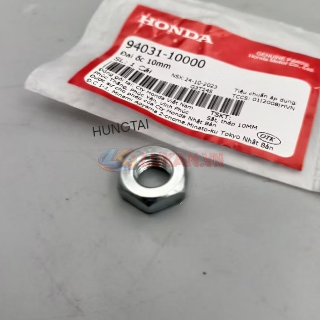 Ốc, tán 10mm trục cốt gắp WAVE A, RS, S100, ALPHA, FUTURE... zin 94031-10000 - Ảnh 3