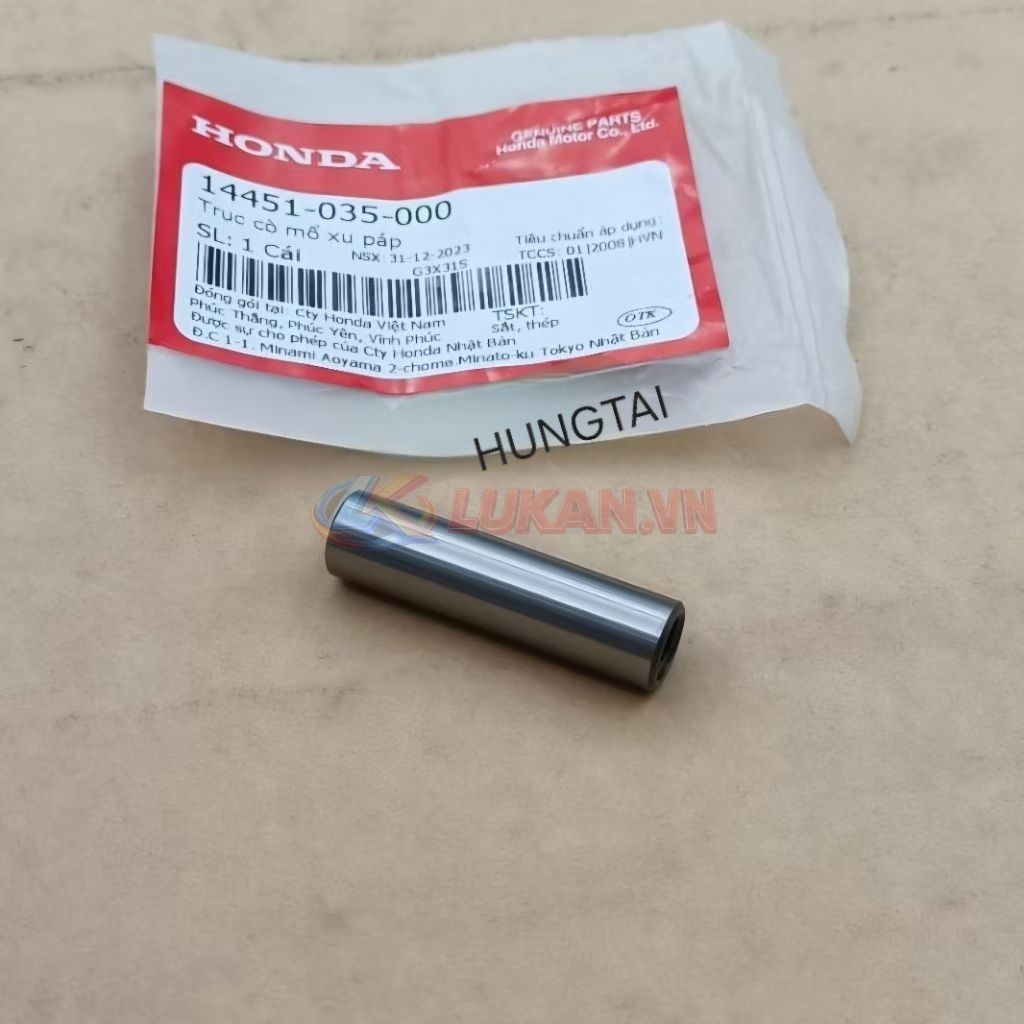 Ắc, trục cam cò, xupap đầu quylat DREAM, WAVE, FUTURE, CUB.... zin 14451-035-000 - Ảnh 2