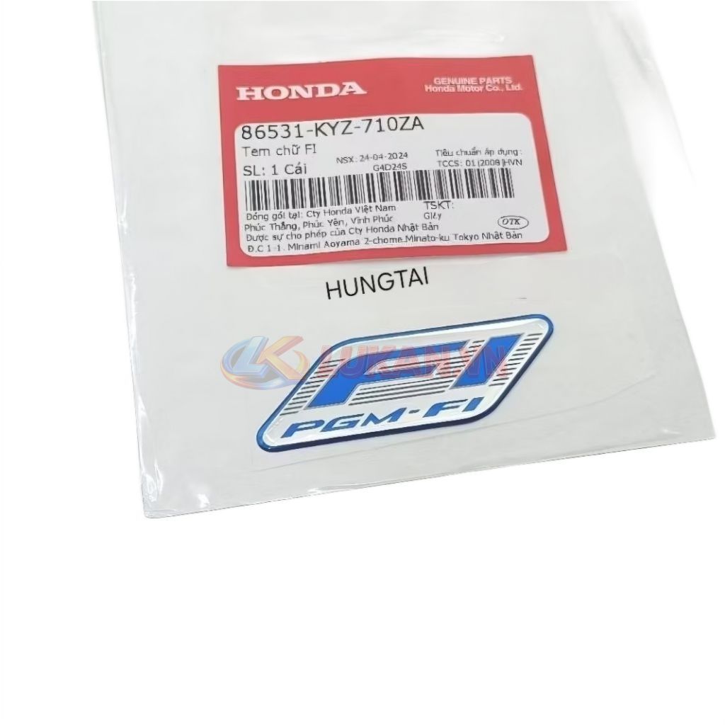 Tem xanh logo Fi nhựa đầu xe WAVE, FUTURE 125.... zin 86531-KYZ-710ZA - Ảnh 2