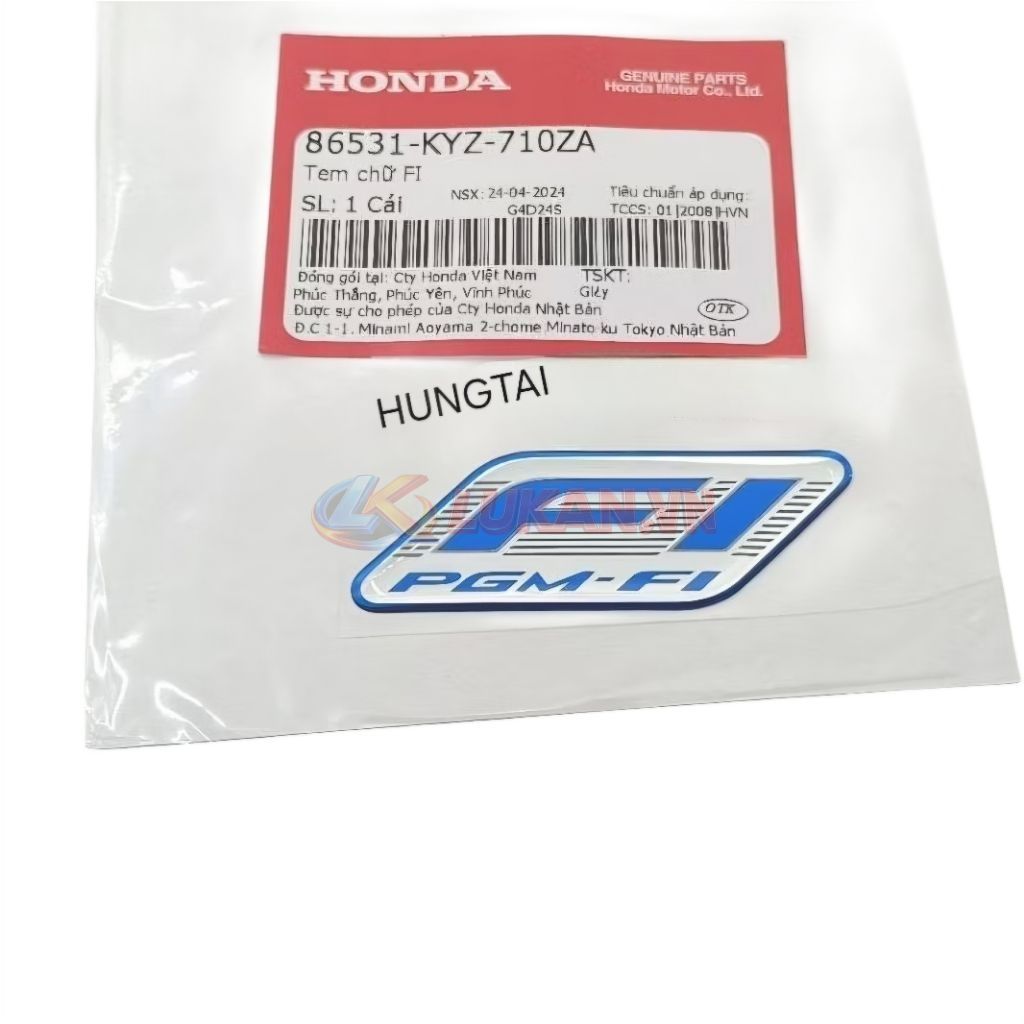 Tem xanh logo Fi nhựa đầu xe WAVE, FUTURE 125.... zin 86531-KYZ-710ZA - Ảnh 3