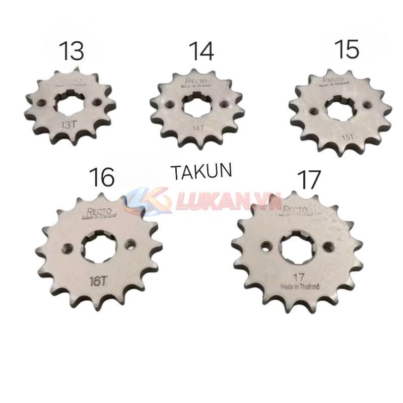 Bánh răng, cốt nhông xích tải WINNER, SONIC 150.... 13, 14,15,16,17