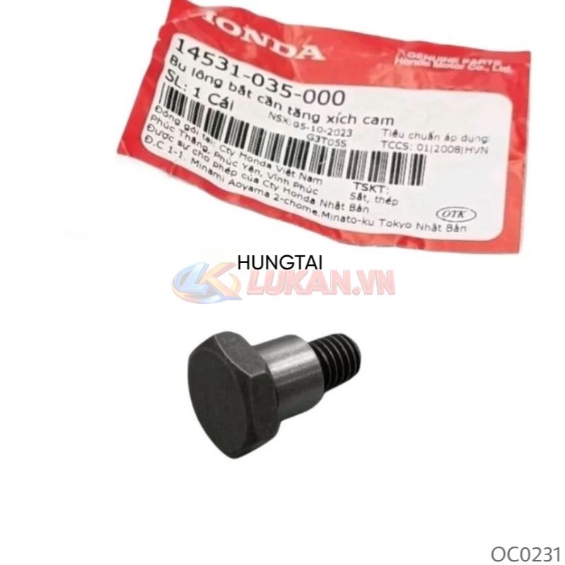 Ốc, bu lông bắt cần tăng sên, xích cam DREAM, WAVE, FUTURE... zin 14531-035-000