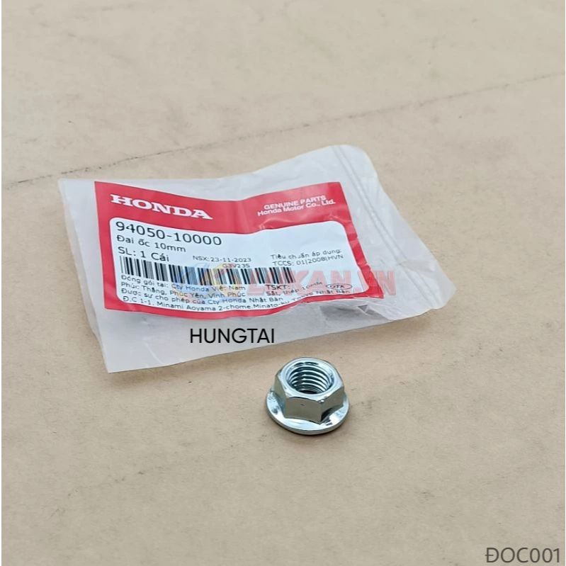 Ốc, tán đầu cốt dên, vô lăng, cốt gắp DREAM, WAVE, FUTURE.... 10mm zin 94050-10000 - Ảnh 3