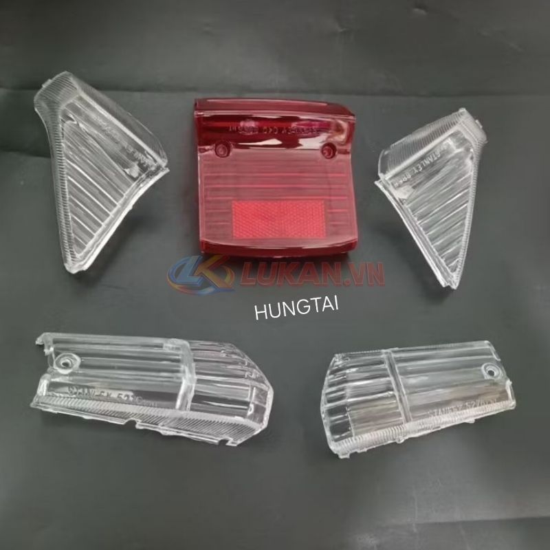 Bộ nắp chụp võ đèn hậu, xi nhan xe DREAM trắng trong suốt