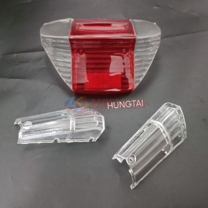 Bộ nắp chụp võ đèn hậu, xi nhan xe DREAM trắng trong suốt - Ảnh 8