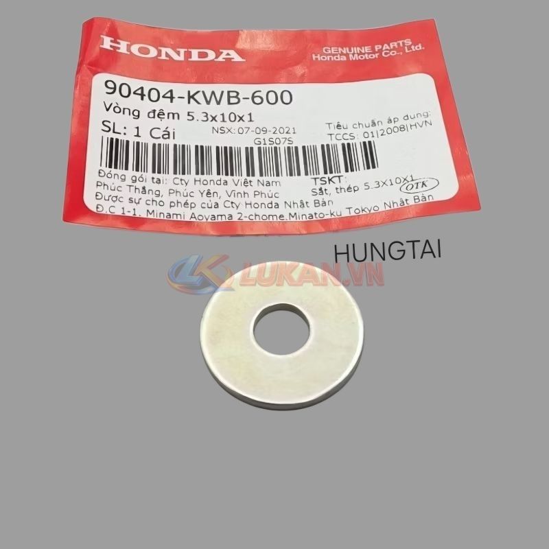 Đệm phẳng, lông đền cần tăng sên cam WAVE S110, RSX, FUTURE 125... zin 90404-KWB-600