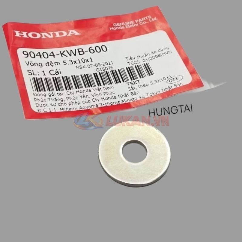 Đệm phẳng, lông đền cần tăng sên cam WAVE S110, RSX, FUTURE 125... zin 90404-KWB-600 - Ảnh 2