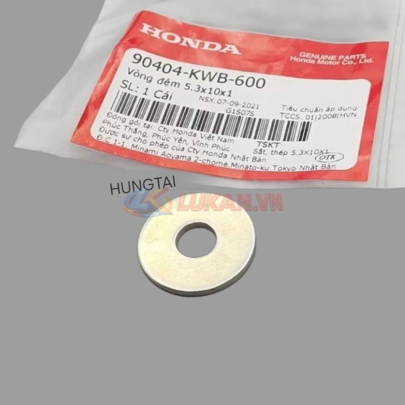 Đệm phẳng, lông đền cần tăng sên cam WAVE S110, RSX, FUTURE 125... zin 90404-KWB-600 - Ảnh 4