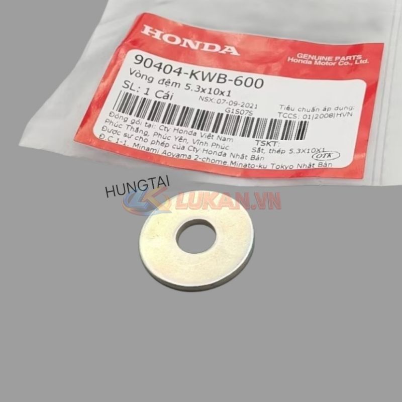 Đệm phẳng, lông đền cần tăng sên cam WAVE S110, RSX, FUTURE 125... zin 90404-KWB-600 - Ảnh 3
