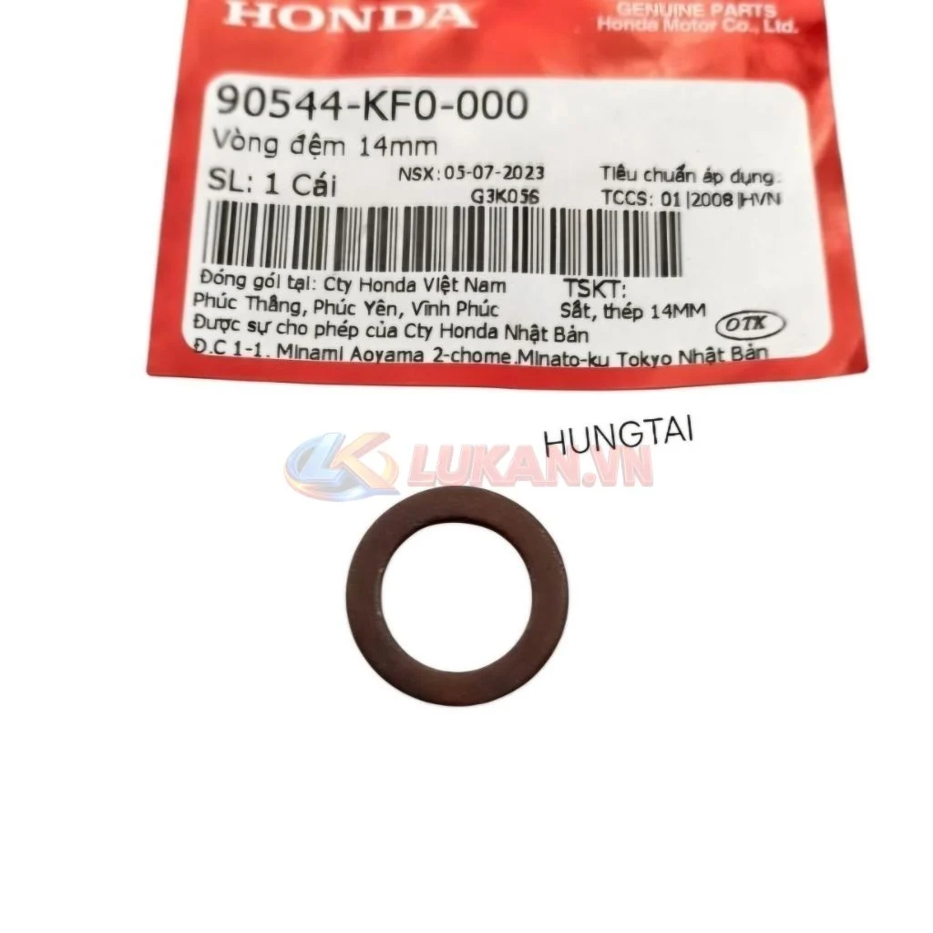 Lông đền đồng ốc tăng cam DREAM, WAVE, FUTURE... vòng đệm 14mm zin 90544-KF0-000 - Ảnh 3
