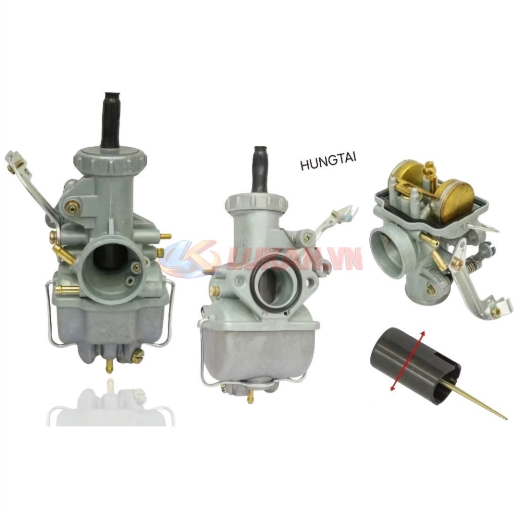 Bình xăng con, chế hòa khí CD 125 trái ga 22 xe DREAM, WAVE, CUB... - Ảnh 2