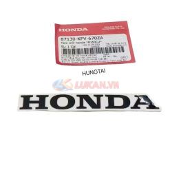 Tem chữ Honda dán nhựa bửng, yếm xe Super DREAM zin 87130-KFV-670ZA