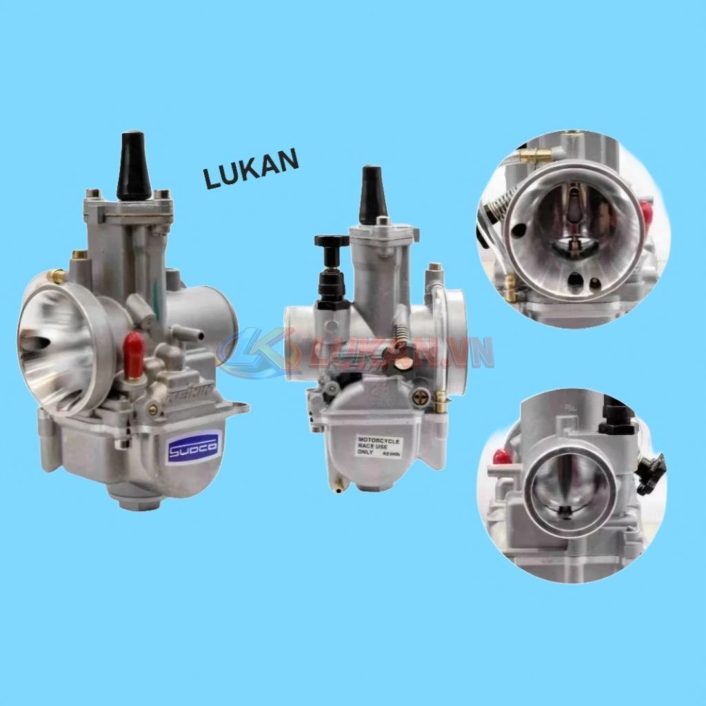 Bình xăng con ga dẹp, PWK xe DREAM, WAVE, CUB... 28,30,32,34mm - Ảnh 2