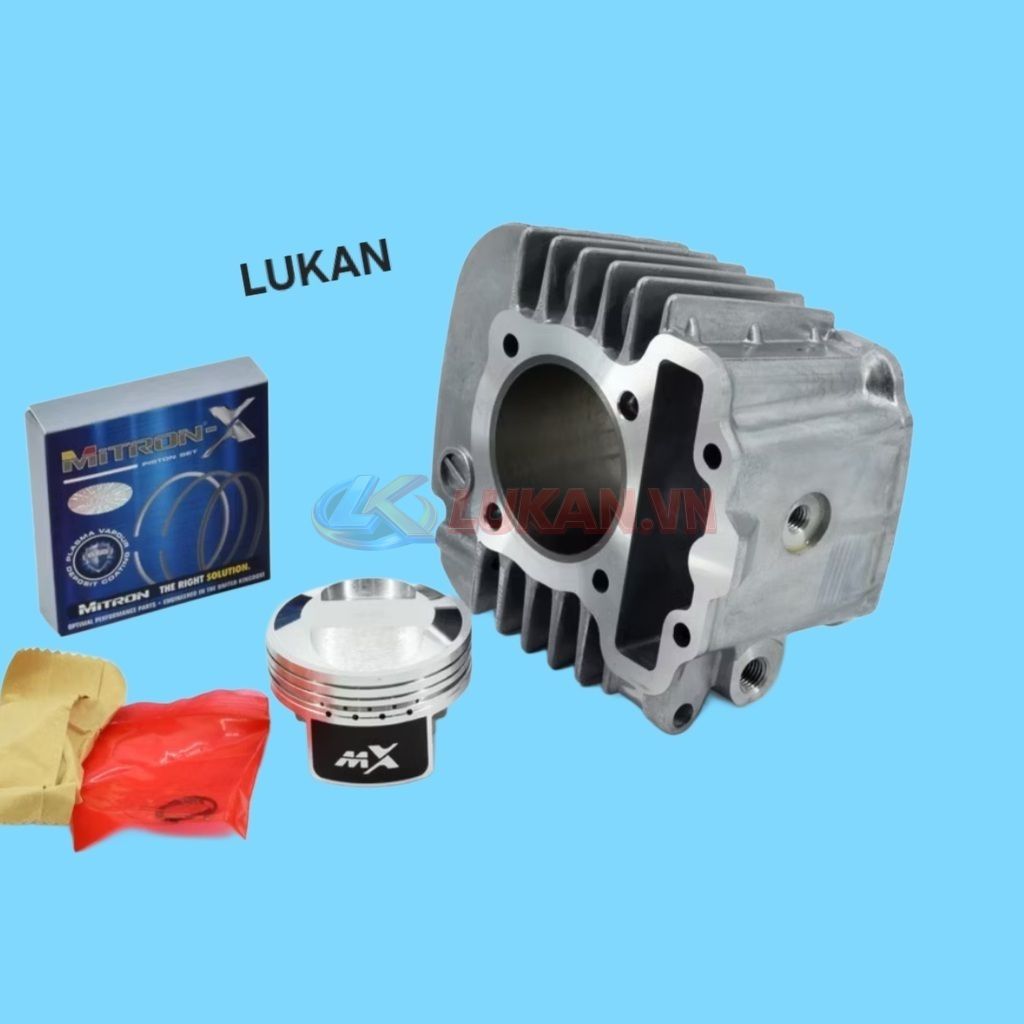 Lòng nhôm, hơi xi lanh 54mm WAVE S110, RSX, BLADE, A110.... luôn piston bạc - Ảnh 4