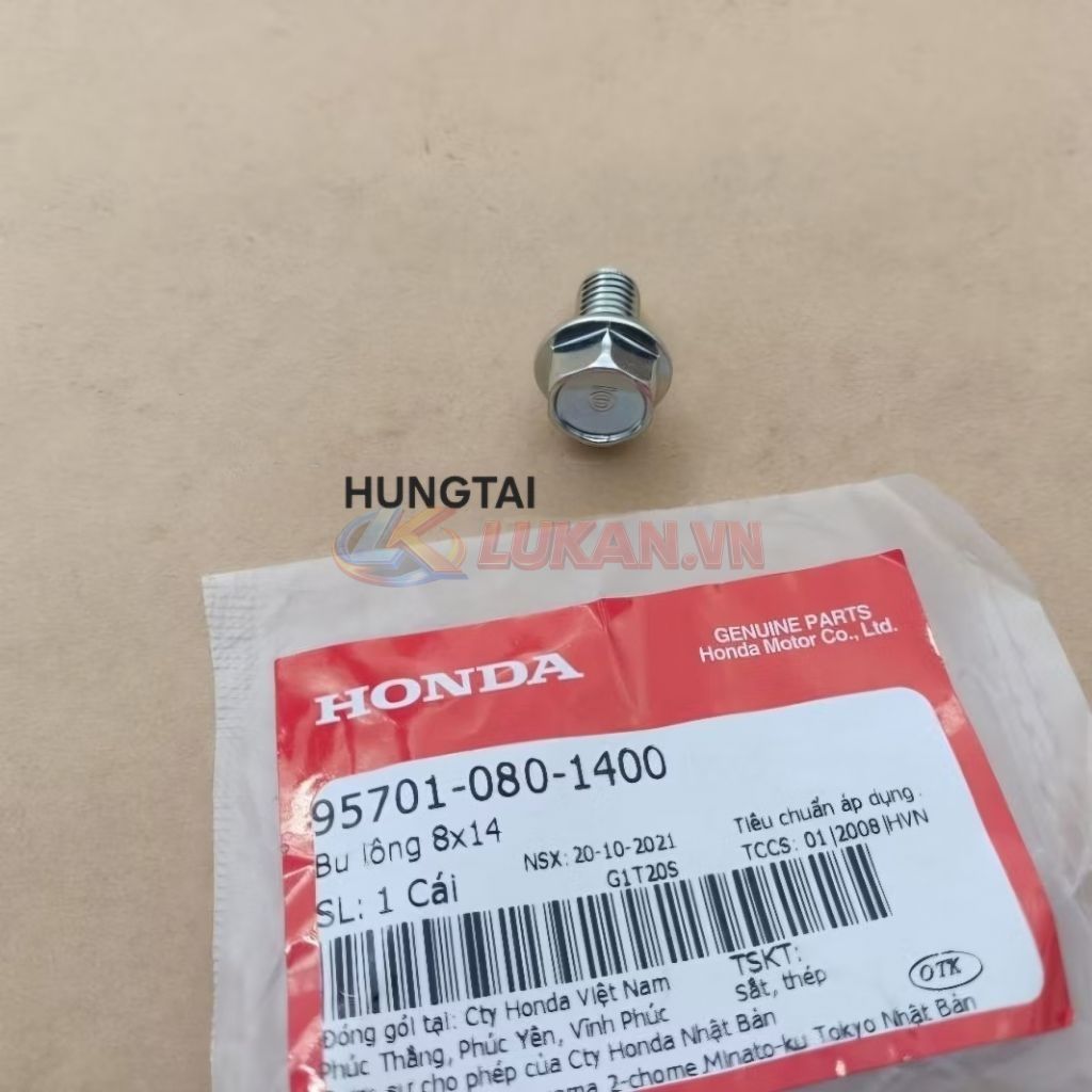 Ốc, bu lông cảng đuôi, tay xách yên xe DREAM zin 8x14 95701-080-1400, 95701-080-1408 - Ảnh 3