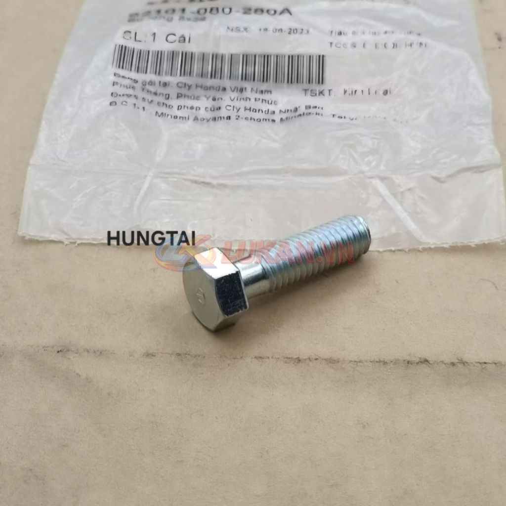 Ốc, bu lông 8x28 pass đùi nhôm gác chân trái WAVE Thái, ALPHA, ZX, FUTURE 1... zin 92101-080-280A - Ảnh 3