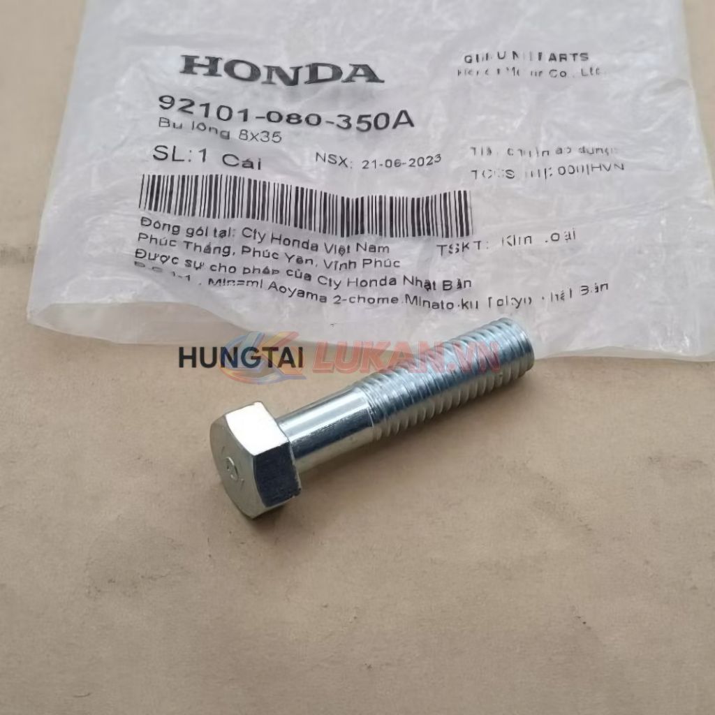 Ốc, bu lông 8x35 đùi pass nhôm gác chân WAVE Thái, ALPHA, ZX, FUTURE.... zin 92101-080-350A