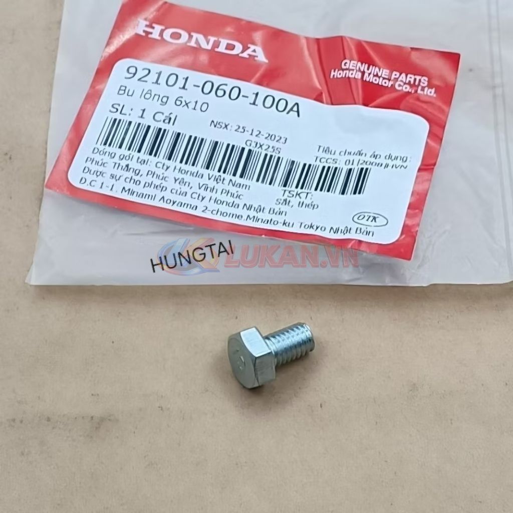 Ốc, bu lông tán cốt số, nhông tải DREAM, WAVE, FUTURE... 6x10 zin 92101-060-100A