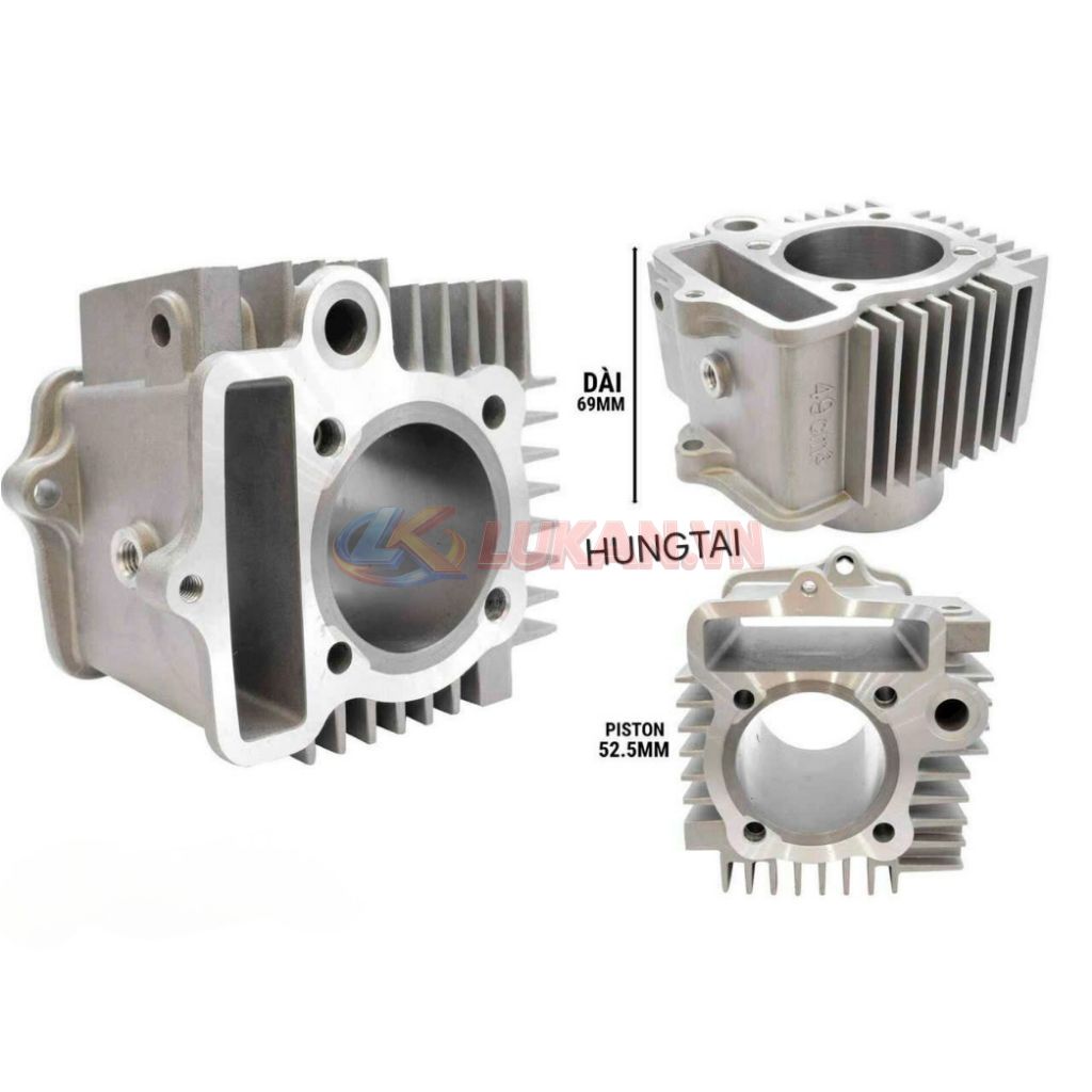 Lòng nhôm, hơi xi lanh xe CUB, Honda 67 piston 52.5mm dài 69 - Ảnh 3