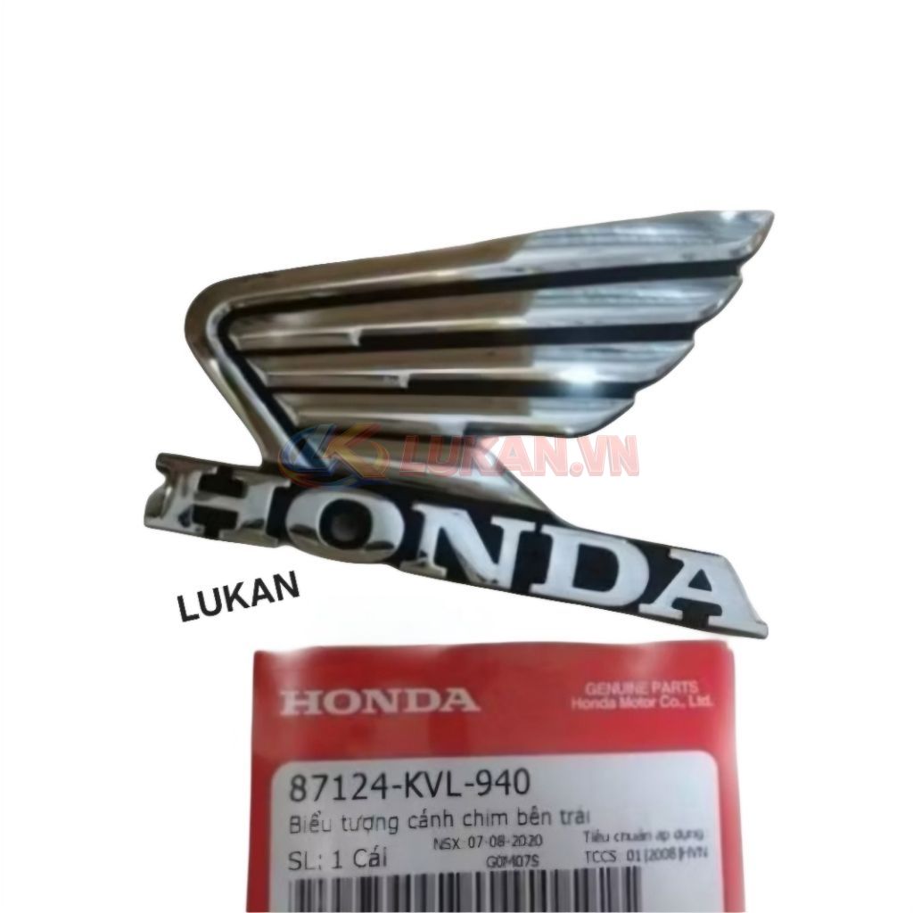 Tem logo cánh chim, bửng yếm xe FUTURE NEO, X 125.... zin Honda 87124-KVL-940, 87123-KVL-940 - Ảnh 4