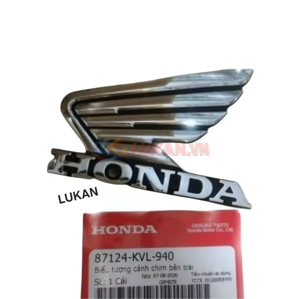 Tem logo cánh chim, bửng yếm xe FUTURE NEO, X 125.... zin Honda 87124-KVL-940, 87123-KVL-940 - Ảnh 2