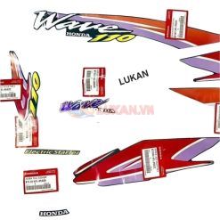 Bộ tem xe WAVE Thái 110 Tím đỏ, xanh nhớt zin chính hãng