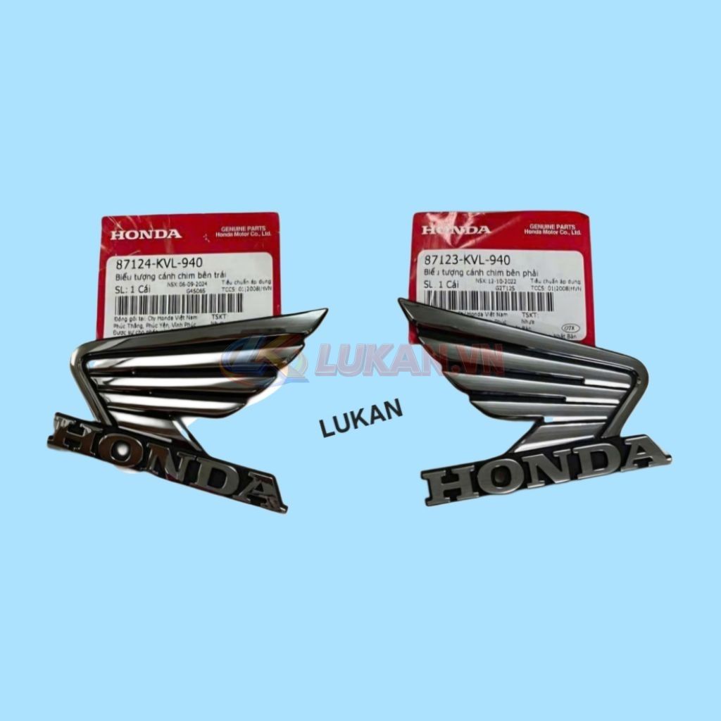 Tem logo cánh chim, bửng yếm xe FUTURE NEO, X 125.... zin Honda 87124-KVL-940, 87123-KVL-940 - Ảnh 5
