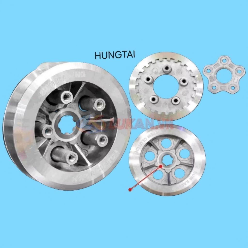 Bộ nhôm nồi côn 5 lò xo độ, ly hợp xe DREAM, WAVE, CUB.... - Ảnh 3
