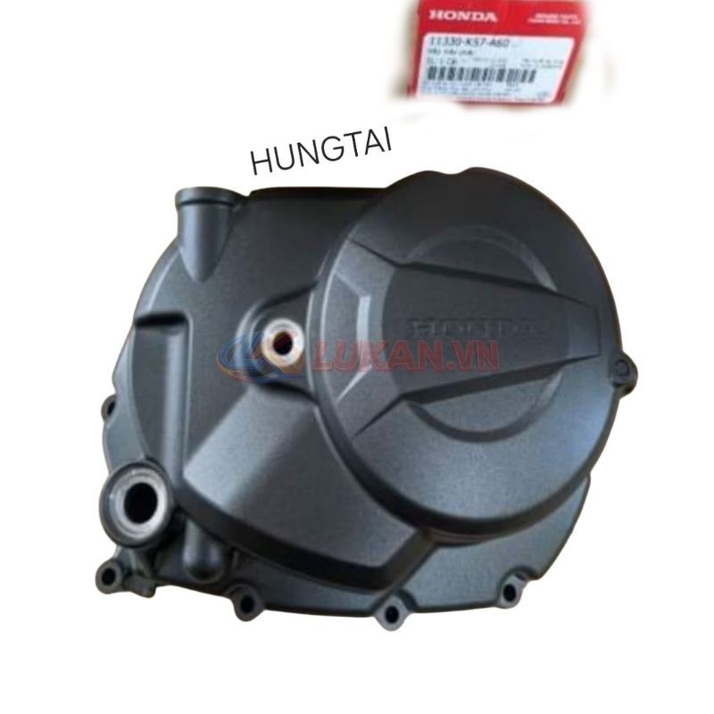 Nắp ốp lốc máy phải, nồi côn WAVE BLADE 110 đen mờ zin Honda