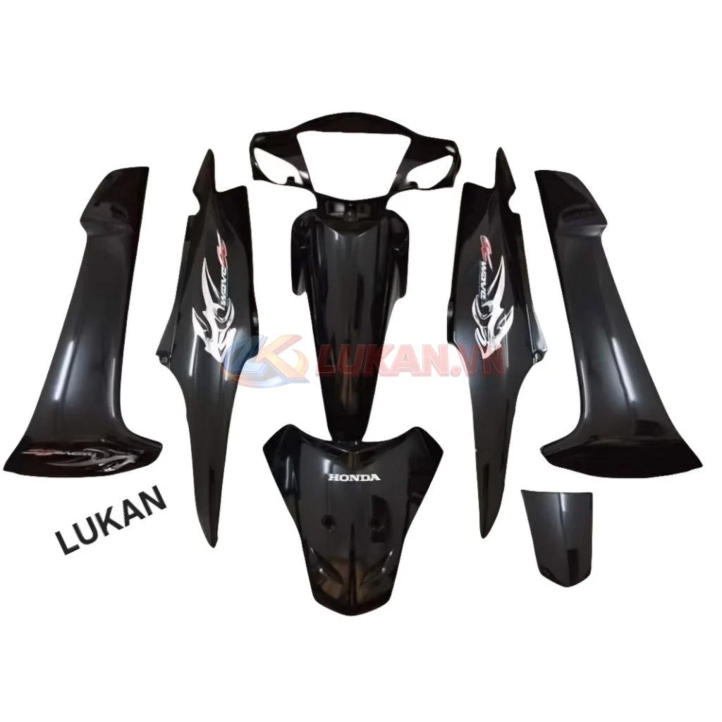 Bộ nhựa dàn áo, võ xe WAVE A, ALPHA... xương cá Đen zin chính hãng - Ảnh 2