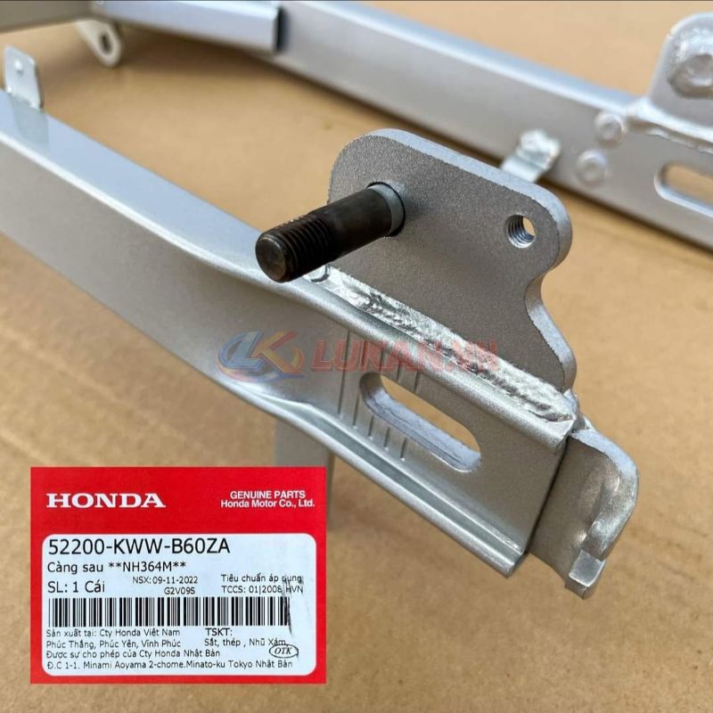 Càng gắp, gấp bánh sau xe WAVE S110, RS, RSX... Bạc zin 52200-KWW-B60ZA - Ảnh 2