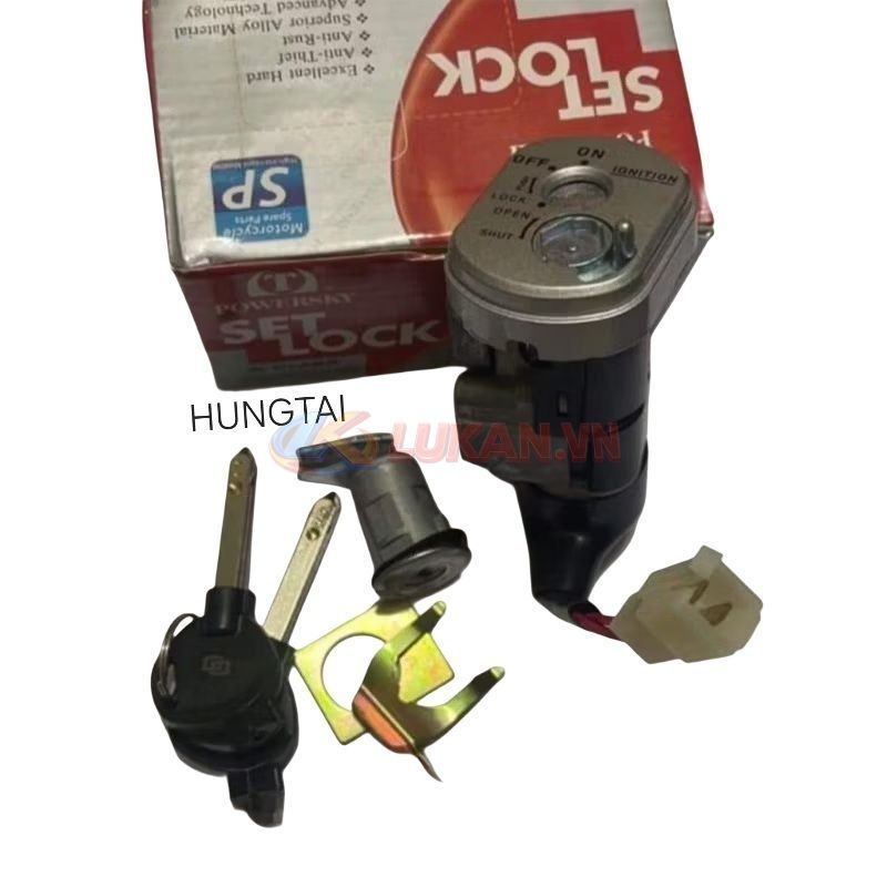 Bộ ổ khóa, công tắc điện 6 cạnh xe WAVE S110, RSX... chống đoản - Ảnh 2