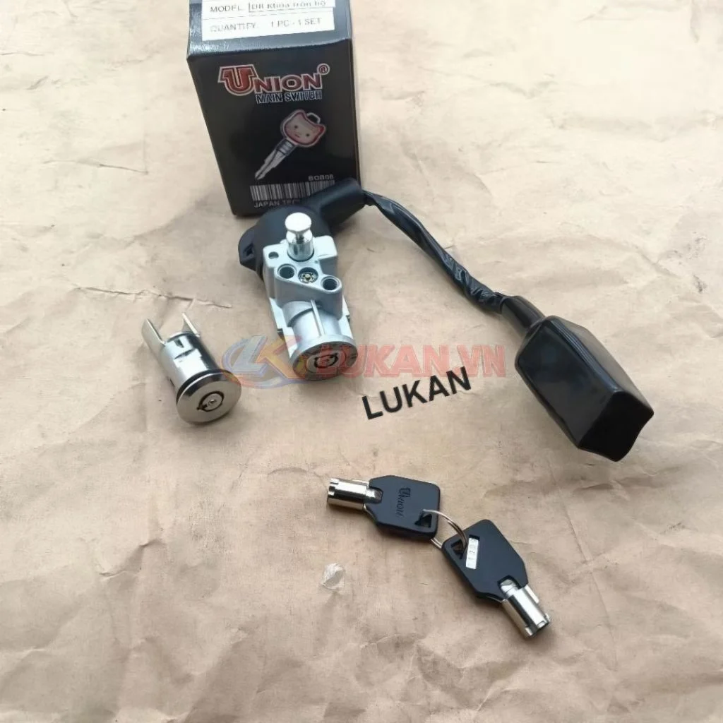 Bộ ổ khóa, công tắc máy union chìa tròn xe DREAM chống trộm - Ảnh 2