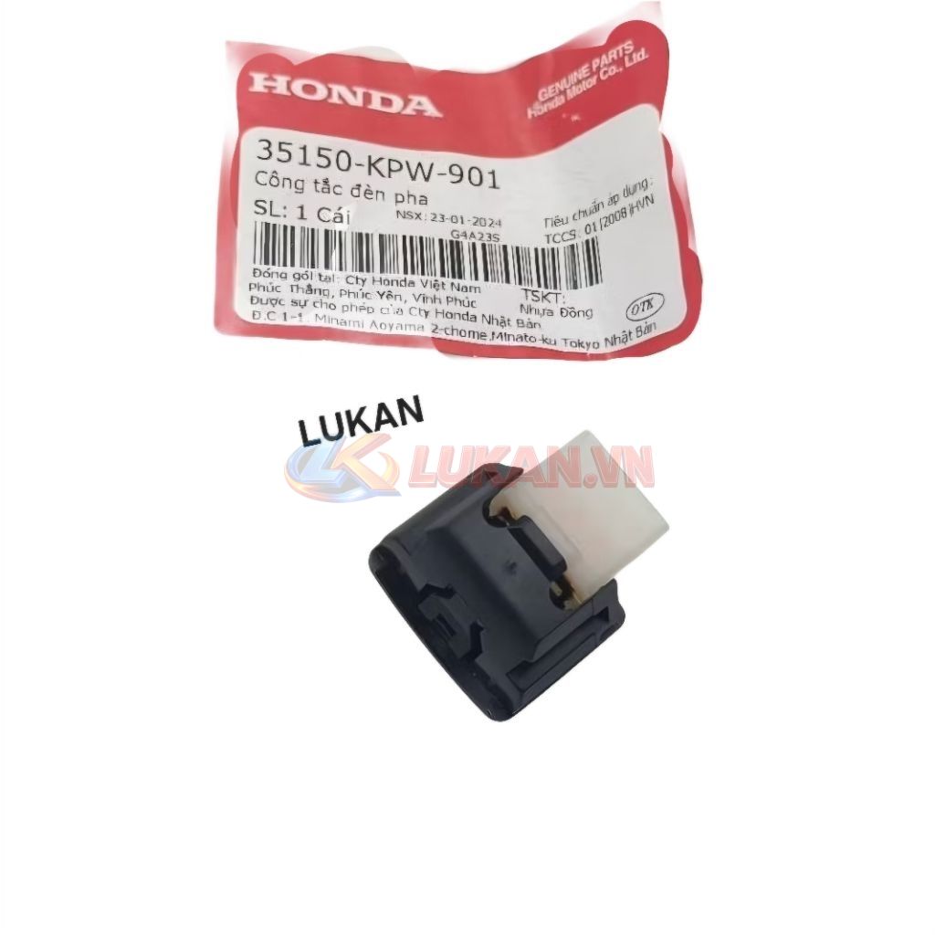 Nút công tắc đèn pha WAVE A, ALPHA, RS, S100, RSX, FUTURE 2... zin 35150-KPW-901 - Ảnh 2