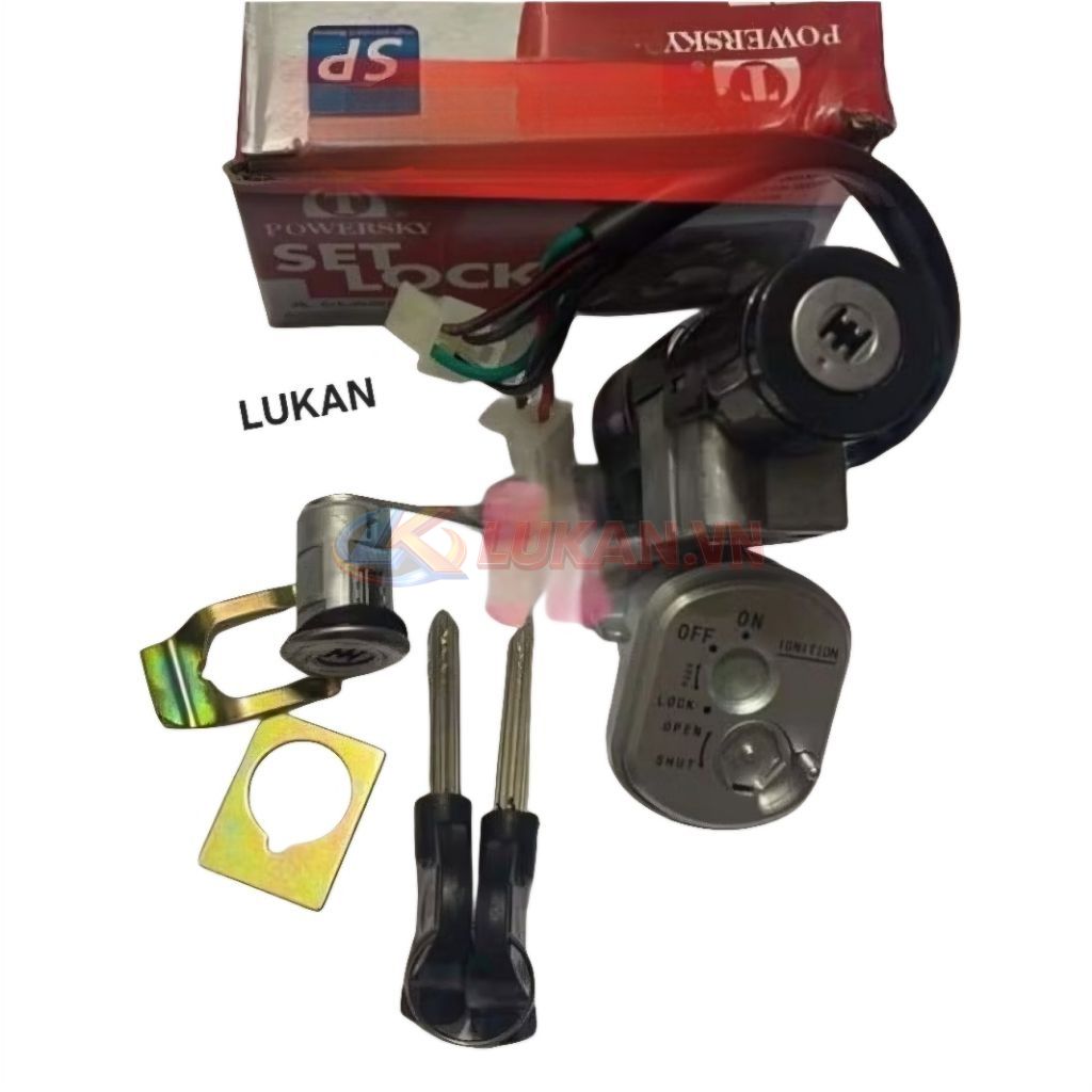 Bộ ổ khóa, công tắc điện 6 cạnh xe WAVE RS, S100, RSX... chống đoản - Ảnh 2