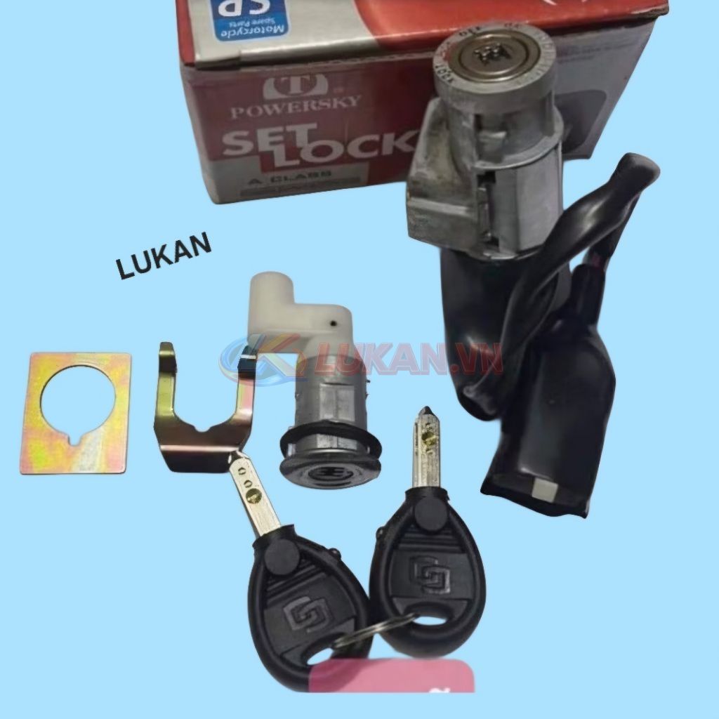 Bộ ổ khóa, công tắc điện 6 cạnh xe WAVE Thái, ALPHA, ZX... chống đoản - Ảnh 3