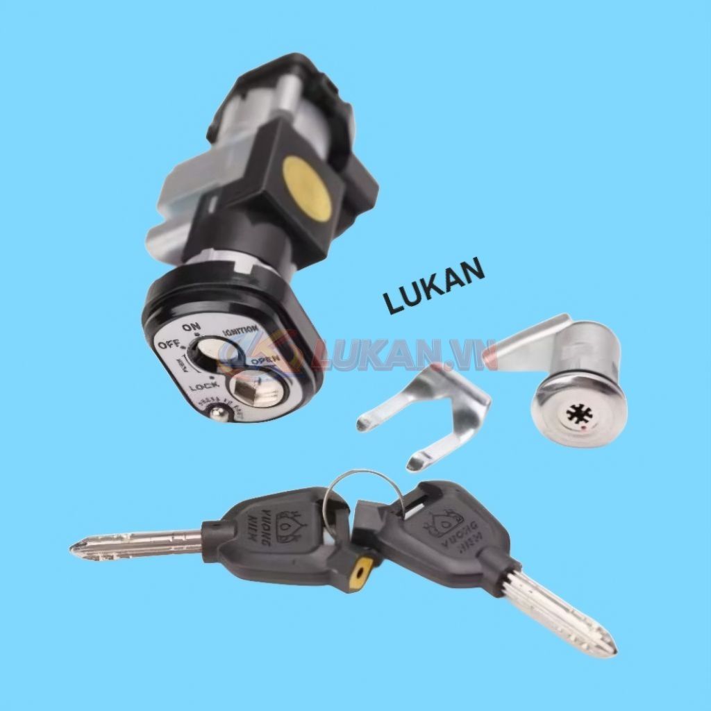 Bộ ổ khóa, công tắc điện 8 cạnh xe WAVE A, ALPHA 110... chống đoản - Ảnh 3