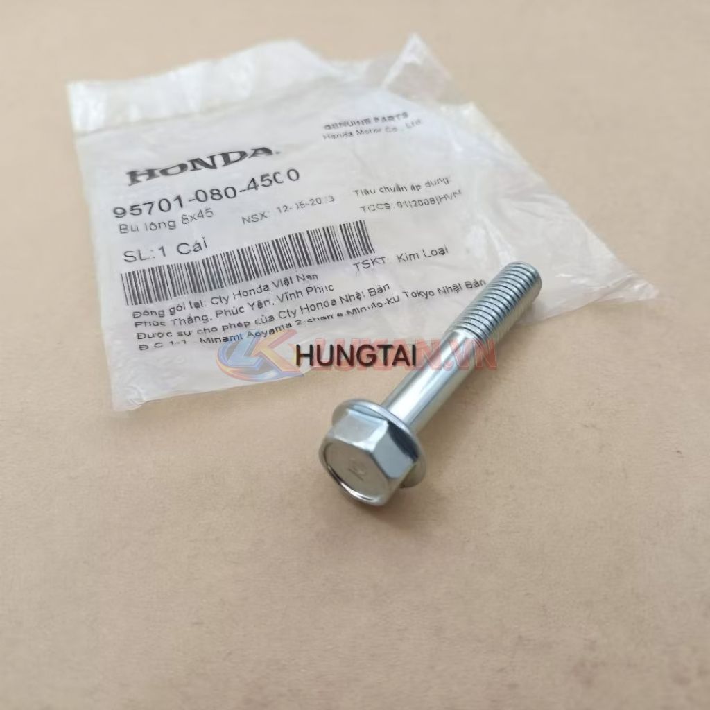 Ốc, bu lông treo pô ống xã xe WAVE, FUTURE 125, WINNER... 8x45 zin 95701-080-4500 - Ảnh 4