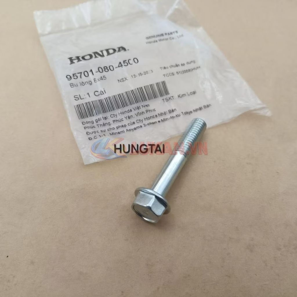 Ốc, bu lông treo pô ống xã xe WAVE, FUTURE 125, WINNER... 8x45 zin 95701-080-4500 - Ảnh 3