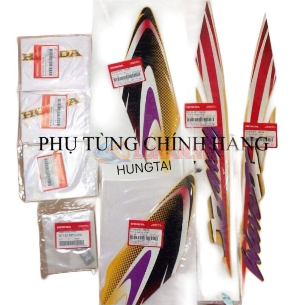 Bộ tem xe WAVE ALPHA tím đỏ zin chính hãng Honda - Ảnh 3