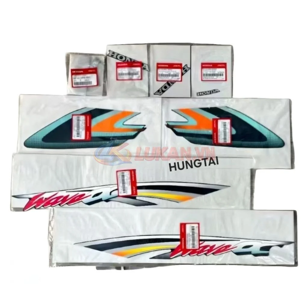 Bộ tem xe WAVE ALPHA đời đầu màu xanh đen zin Honda - Ảnh 3