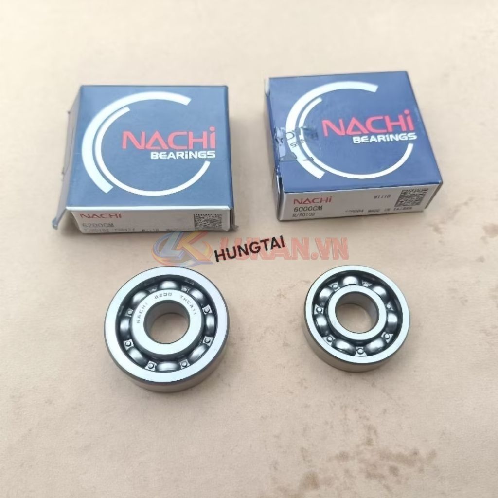 Bạc đạn, bi ép nồi côn NACHI xe DREAM, WAVE, FUTURE.... 6000, 6200 - Ảnh 2