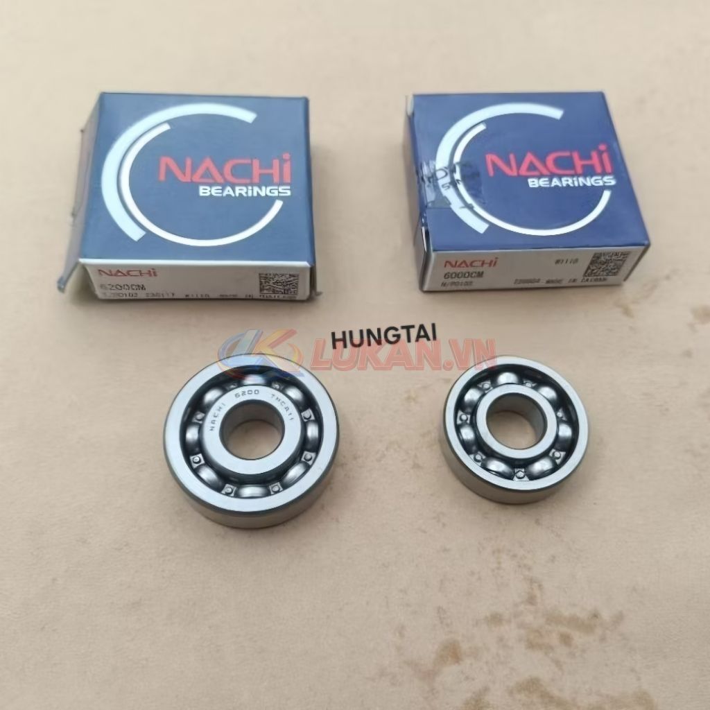 Bạc đạn, bi ép nồi côn NACHI xe DREAM, WAVE, FUTURE.... 6000, 6200 - Ảnh 3