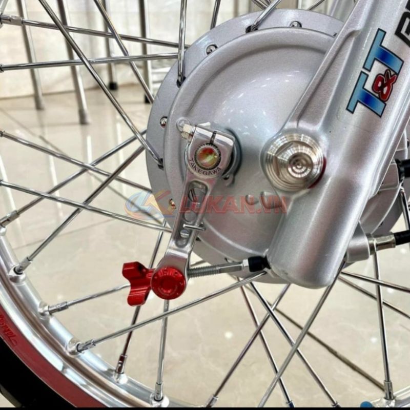 Pass cốt thắng, phanh đùm trước xe DREAM, WAVE... trắng inox thái - Ảnh 2
