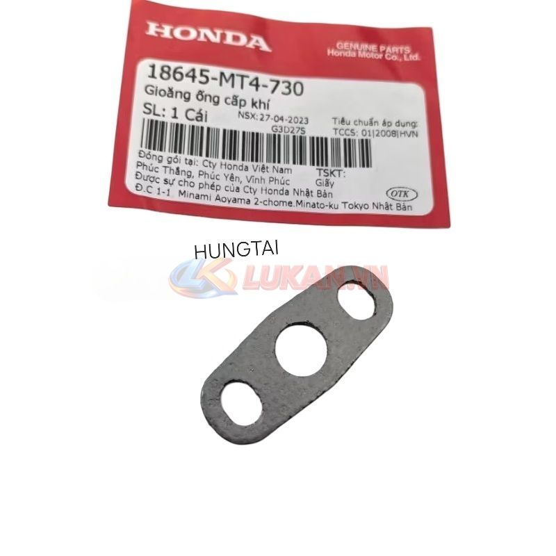 Gioăng quylat, ron ống co hơi khí thải WAVE Thái, FUTURE 125... zin Honda 18645-MT4-730