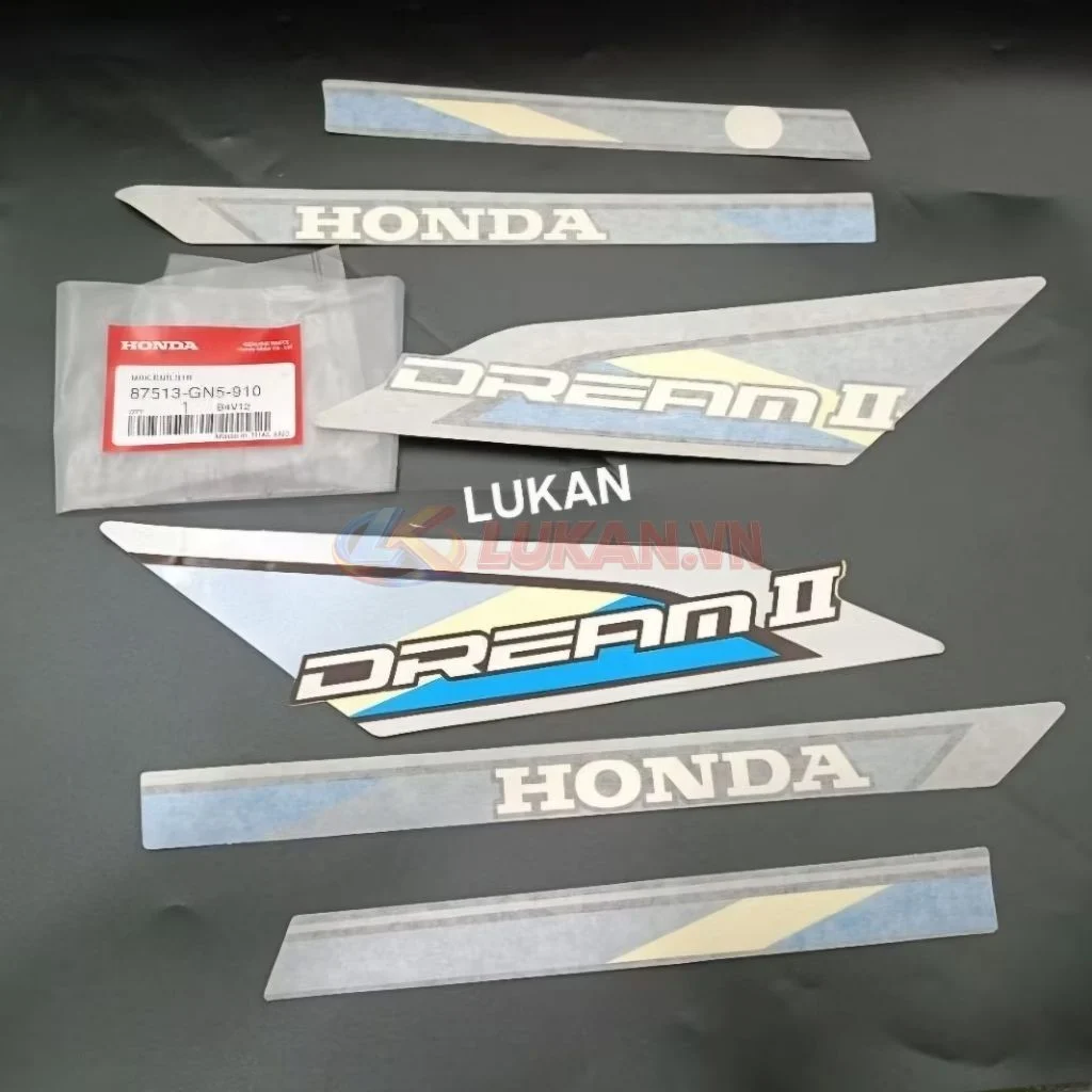 Bộ tem xe DREAM Thái Xanh zin chính hãng Honda