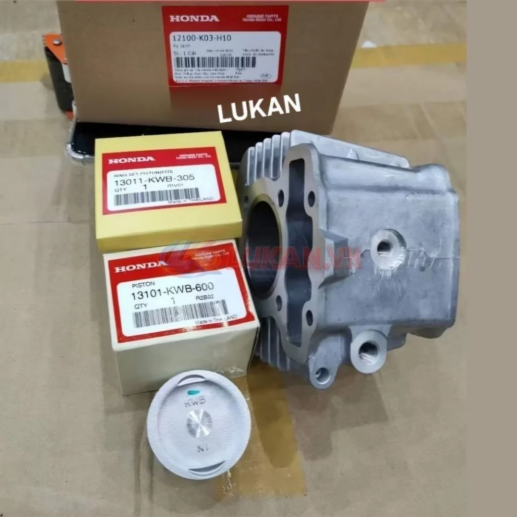 Lòng, nòng hơi xi lanh xe WAVE RSX 110 Fi luôn piston bạc zin Honda 12100-K03-H10, KWB-600 - Ảnh 2