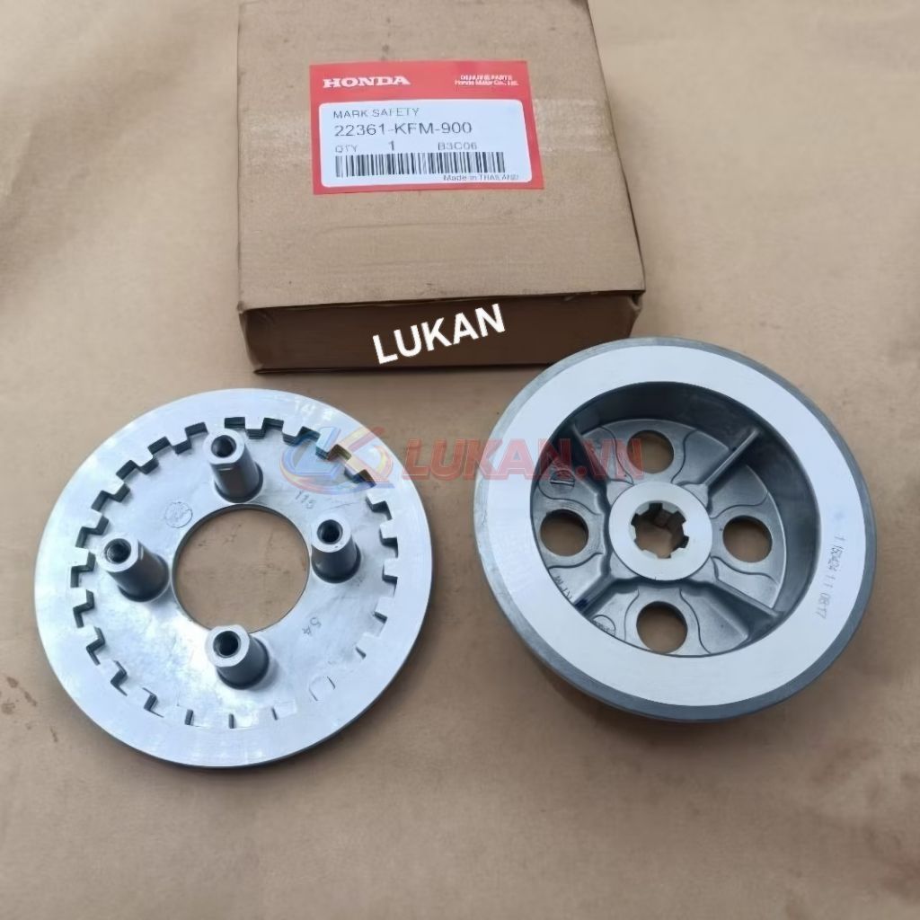 Cặp mặt đế nhôm nồi côn, ly hợp DREAM, WAVE, FUTURE... zin Honda 22121-KFM-900, 22350-115-020 - Ảnh 4