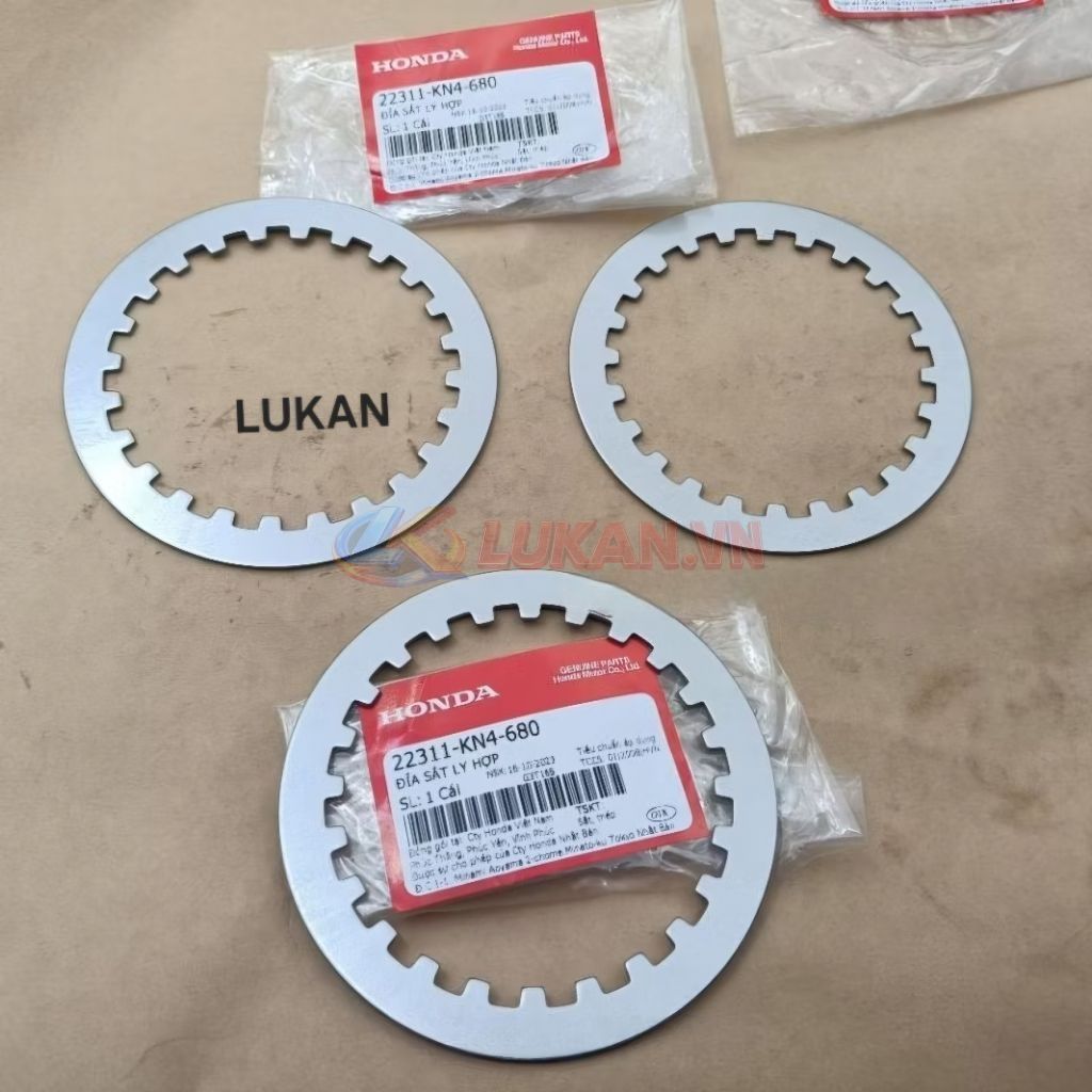Bộ 3 lá sắt nồi côn, ly hợp xe DREAM, WAVE, FUTURE 1... zin Honda 22311-KN4-680 - Ảnh 2