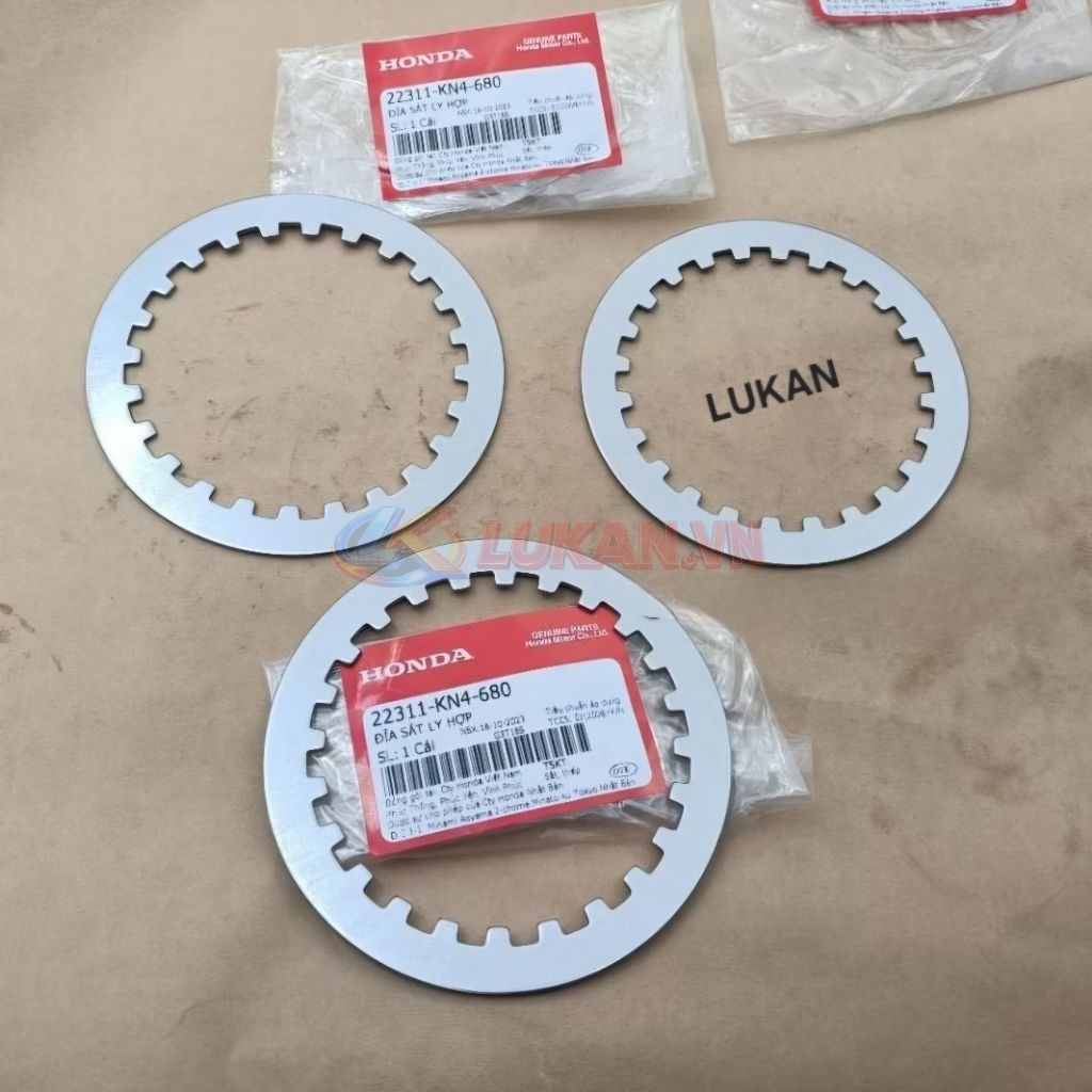 Bộ 3 lá sắt nồi côn, ly hợp xe DREAM, WAVE, FUTURE 1... zin Honda 22311-KN4-680 - Ảnh 4